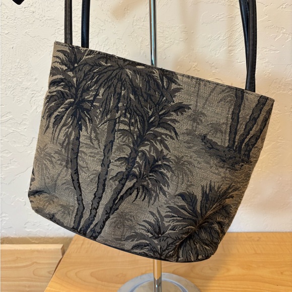 Tropical Palm Tree Black and Gray Shoulder Bag - Picture 3 of 14